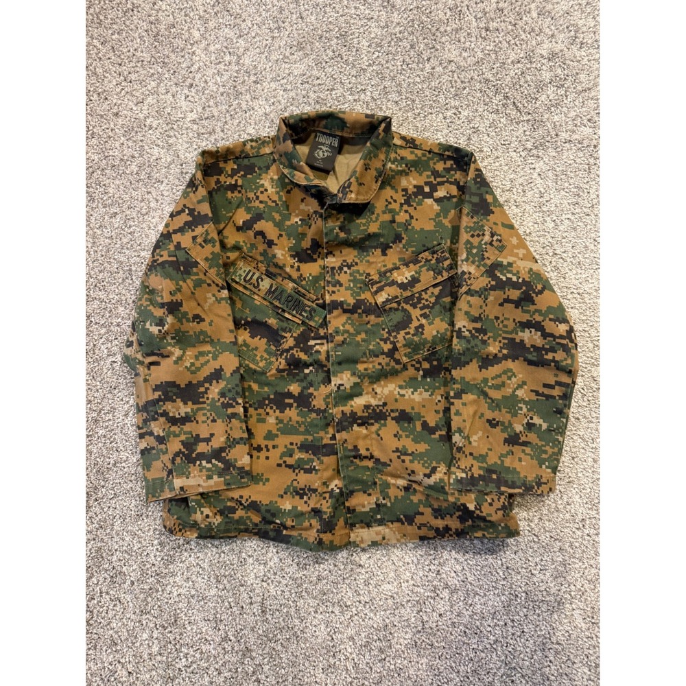 Trooper Shirt Kids M 10-12 Green MARPAT US Marines Digital Camo Utility Fatigue